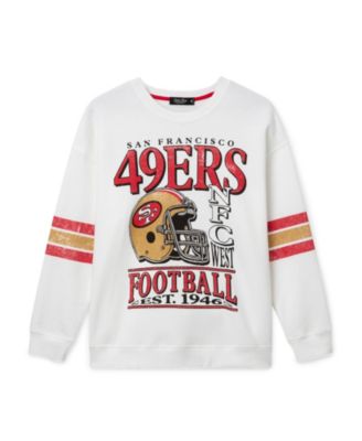  Women's NFL San Francisco 49ers Oversized Striped Fleece