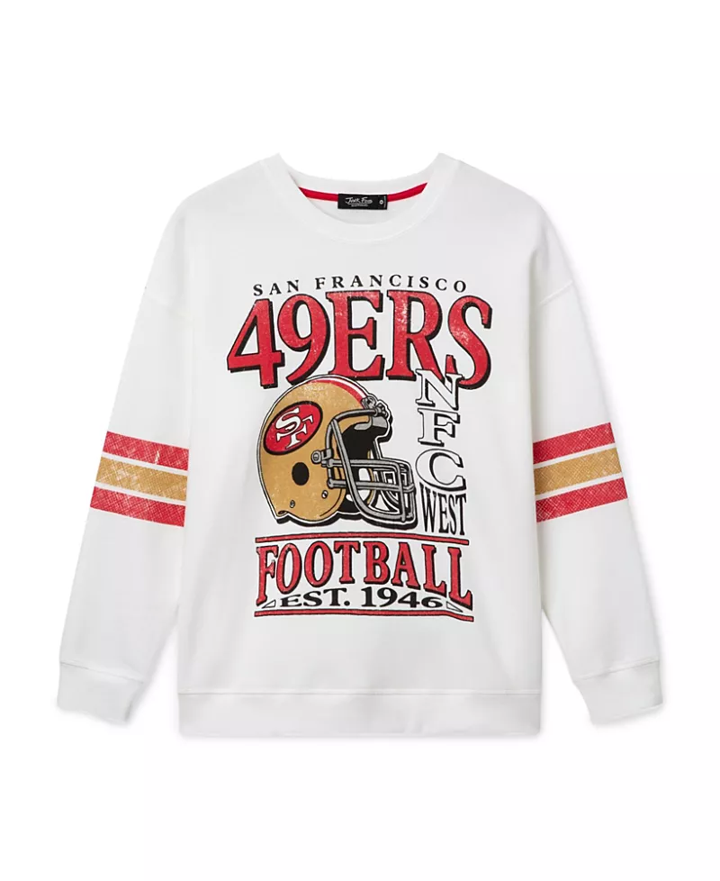 Junk Food Clothing Women's Nfl San Francisco 49ers Oversized Striped Fleece