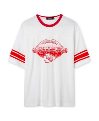  Unisex NFL Kansas City Chiefs Oversized Striped Ringer Tee