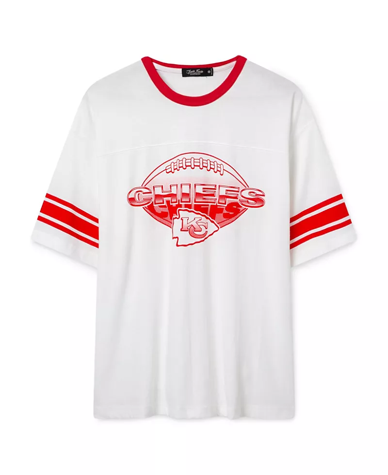 Junk Food Clothing Unisex Nfl Kansas City Chiefs Oversized Striped Ringer Tee