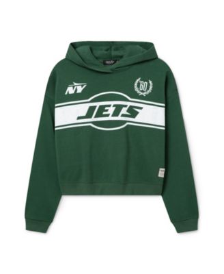  Women's NFL New York Jets Oversized Crop Hoodie