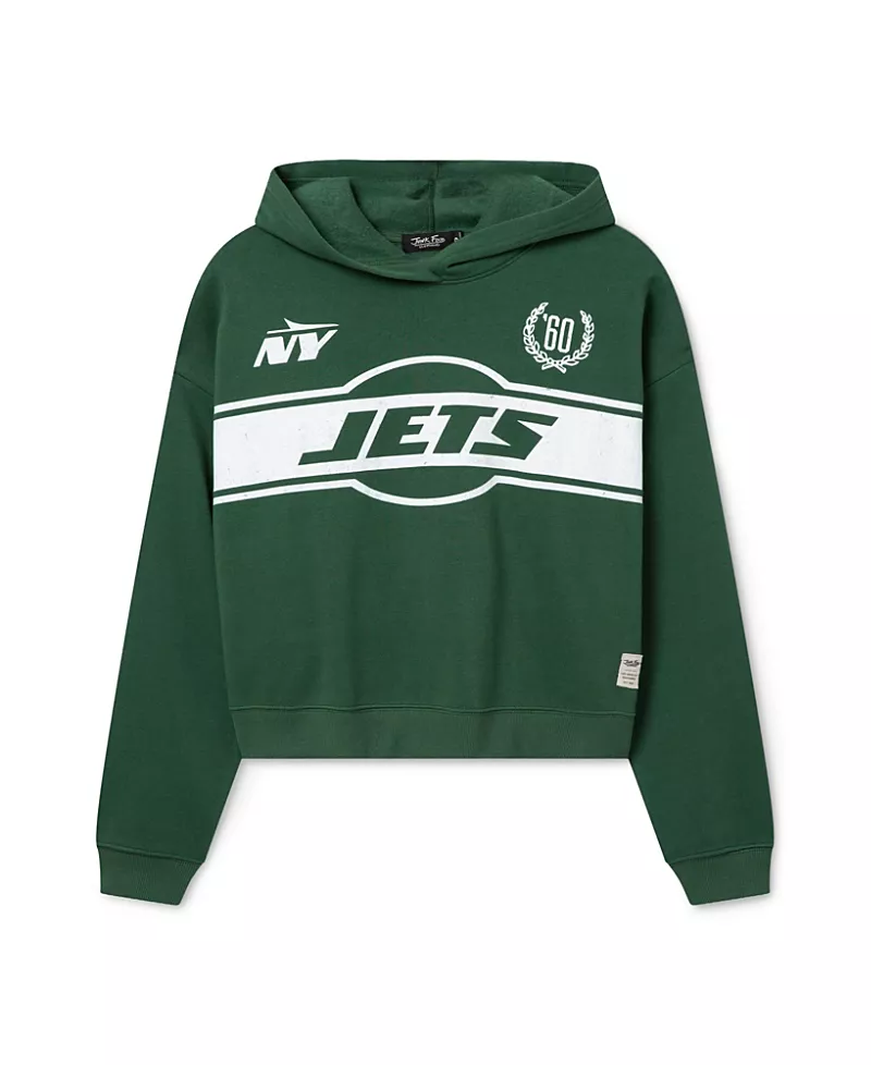 Junk Food Clothing Women's Nfl New York Jets Oversized Crop Hoodie