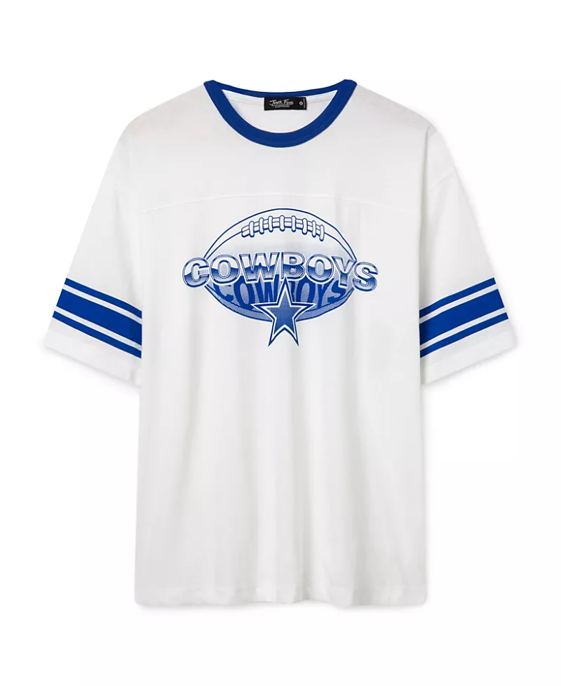 Junk Food Clothing Unisex Nfl Dallas Cowboys Oversized Striped Ringer Tee