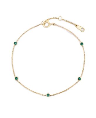  Solid Yellow Gold Birthstone Bracelet
