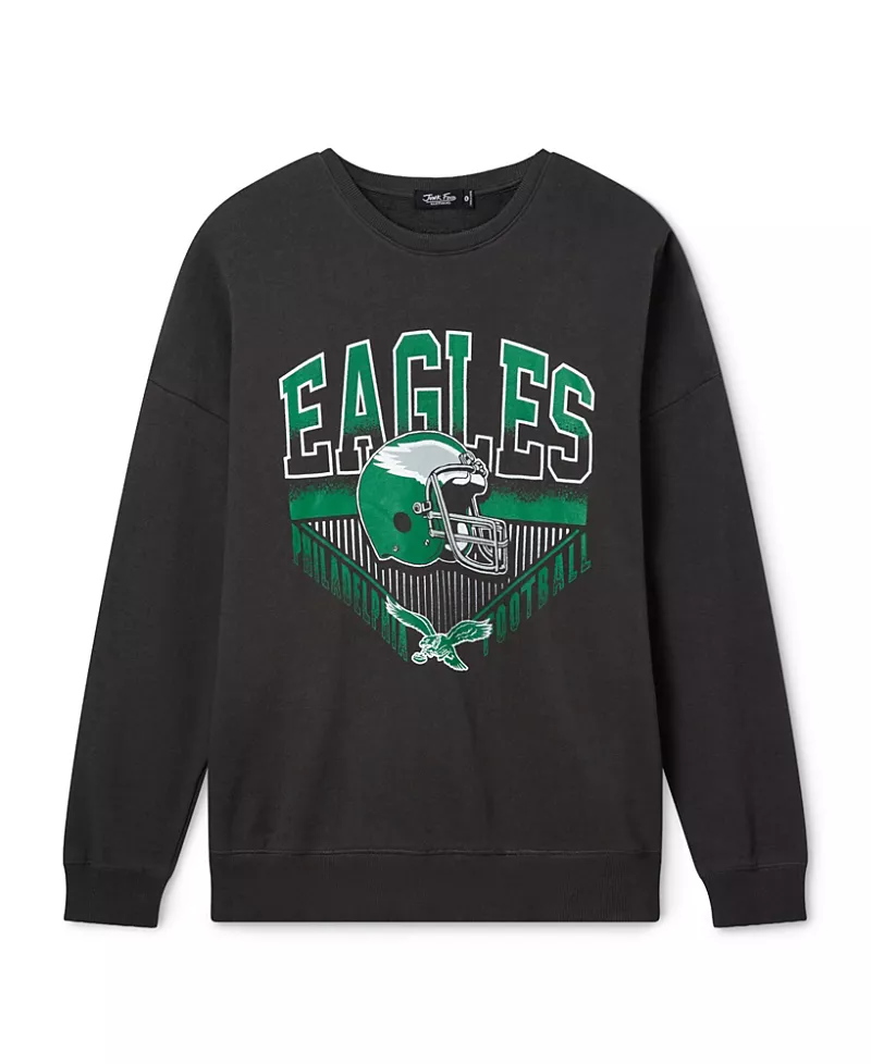 Junk Food Clothing Unisex Nfl Philadelphia Eagles Drop Shoulder Crew Fleece