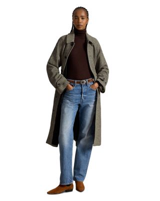 Herringbone Balmacaan Coat