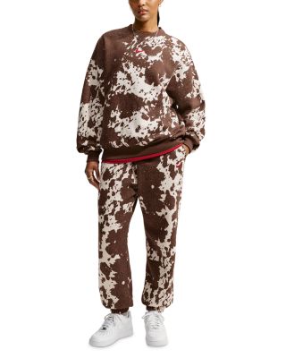 Studio Fleece Cotton Blend Oversized High Rise Cuffed Pants