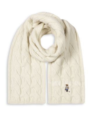 Winter Bear Cable Knit Merino Wool Scarf