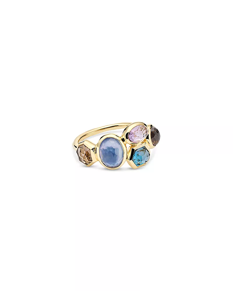 Ippolita 18K Yellow Gold Rock Candy Multi Gemstone Cluster Statement Ring