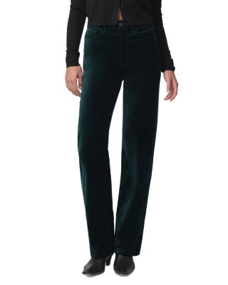 The Margot High Rise Straight Velveteen Jeans in Pine