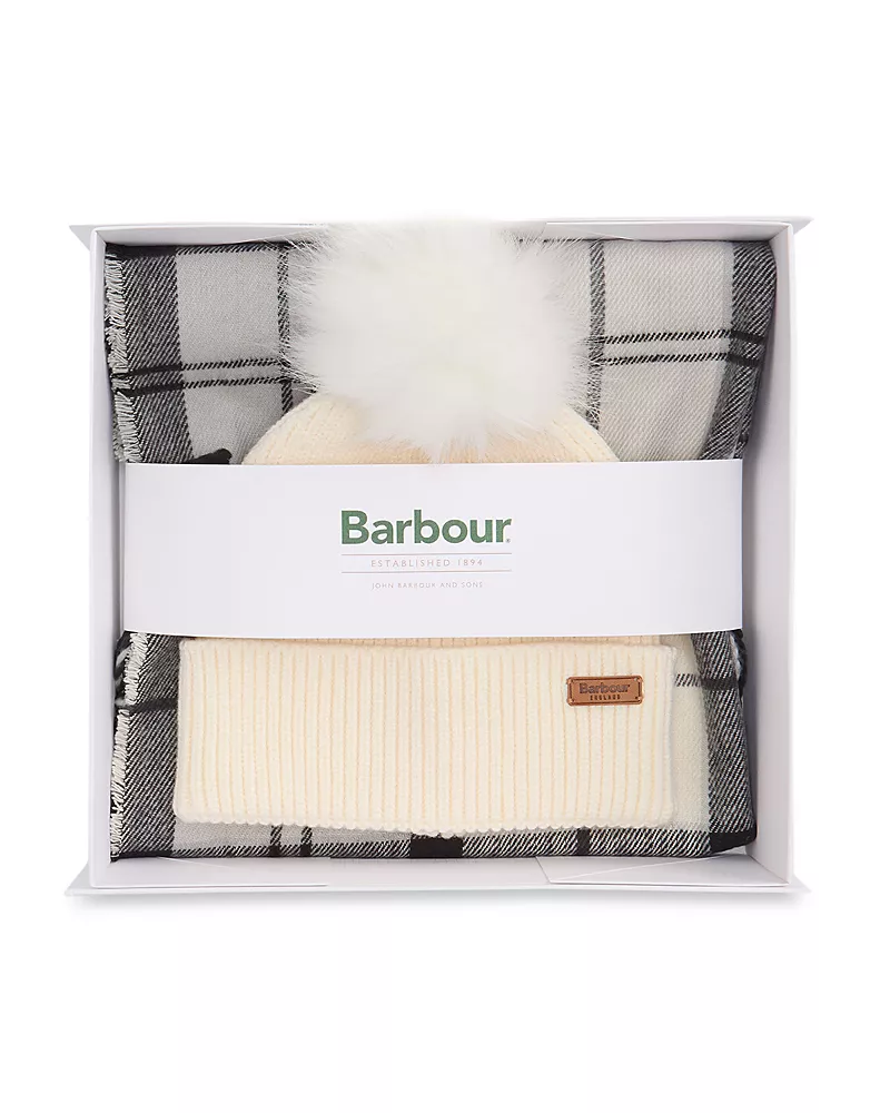 Barbour Dover Beanie & Hailes Scarf Boxed Gift Set