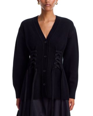 Merino Wool Blend Sculpted Corset Cardigan