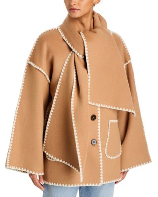 Eliette Blanket Stitch Double Face Scarf Coat