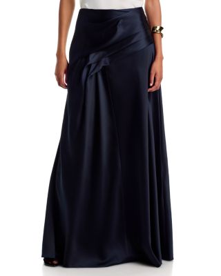 Yvonne Draped Silk Maxi Skirt