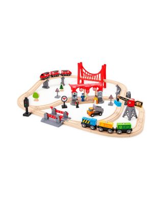  Busy City Rail Wooden Train Set, Ages 3+