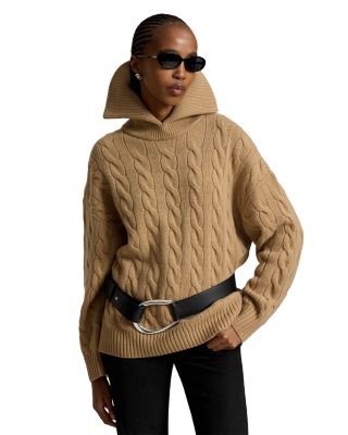 Polo Ralph Lauren Wool & Cashmere Cable Wide Collar Sweater