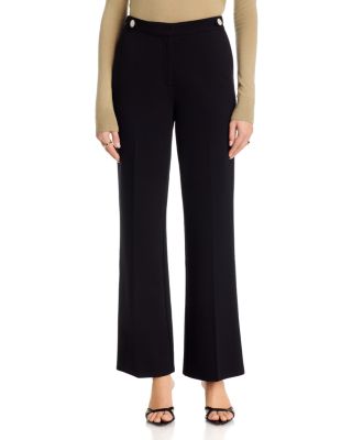 T Tahari Embellished Button Straight Pants