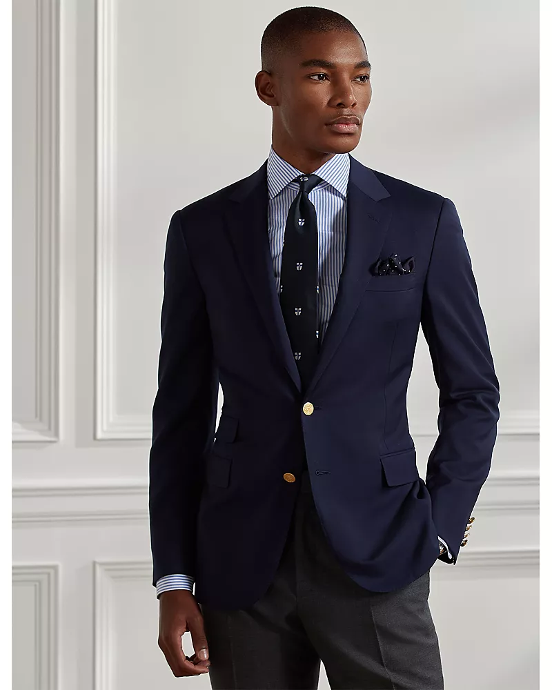 Ralph Lauren Purple Label Hand Tailored Wool Serge Regular Fit Blazer