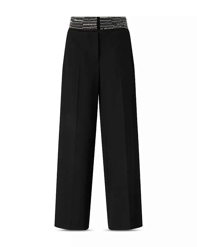Pinko Mercedes Tech Stretch Embellished Waistband Pants