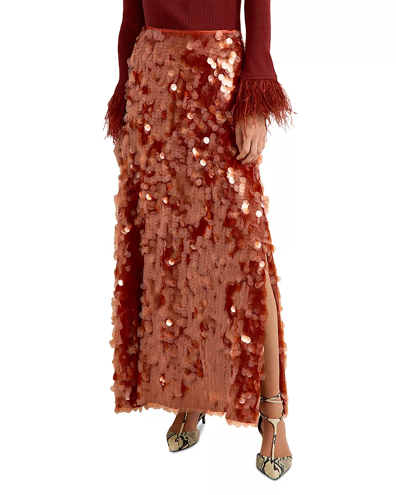 Marie Oliver Odessa Paillette Maxi Skirt