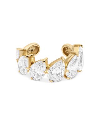 14K Yellow Gold Lab Grown Diamond Pear Shaped Ear Cuff