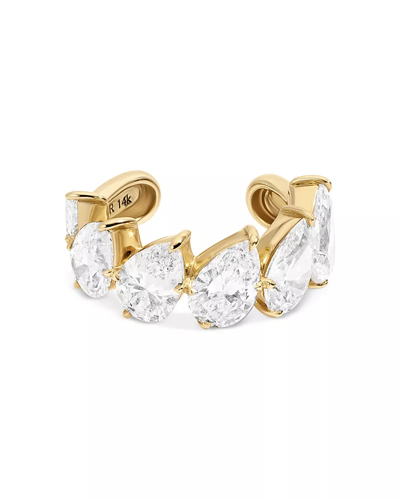 Adina Reyter 14K Yellow Gold Lab Grown Diamond Pear Shaped Ear Cuff