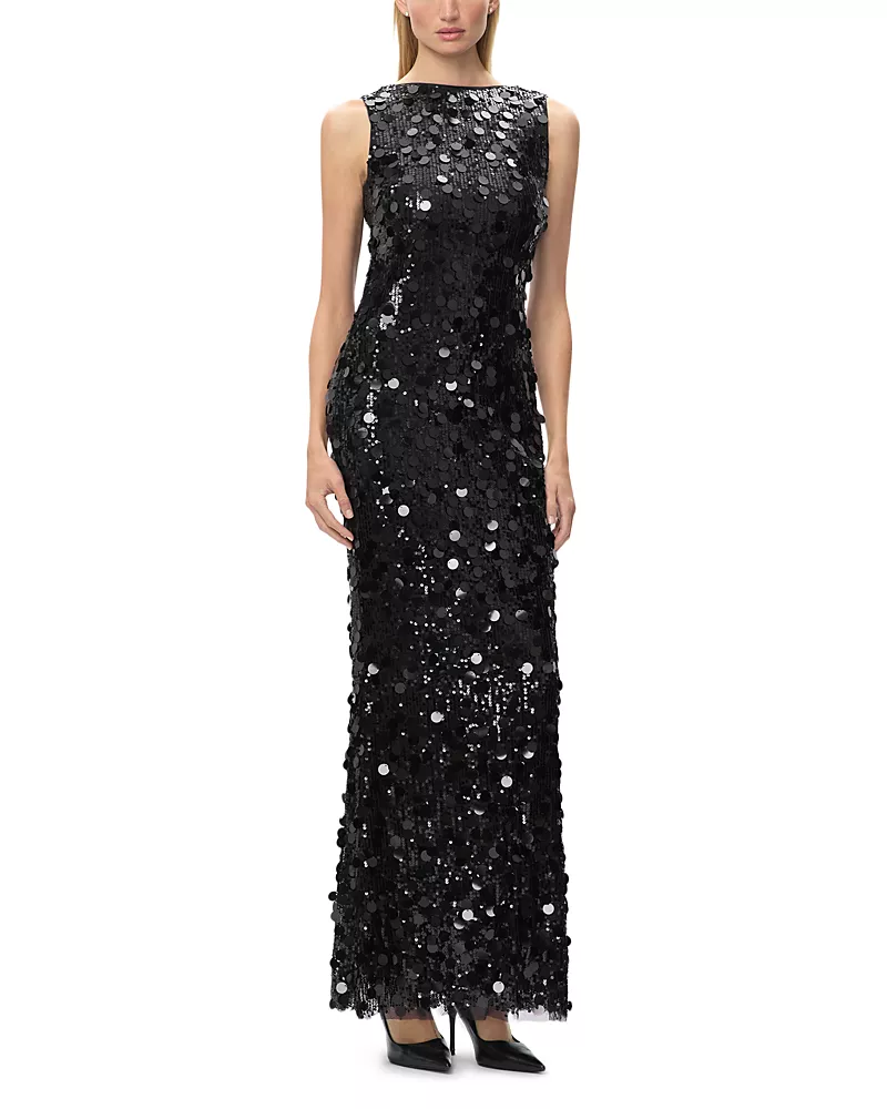 Herve Leger The Huda Embellished Boat Neck Gown