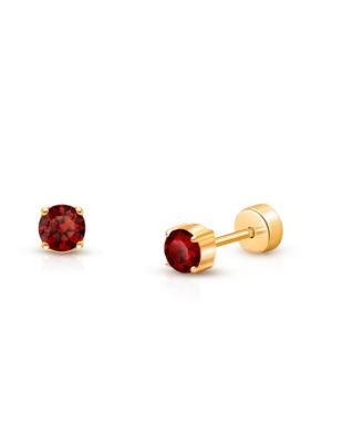  Girls' 14K Gold on Titanium Crystal Birthstone Stud Earrings - Baby, Little Kid, Big Kid