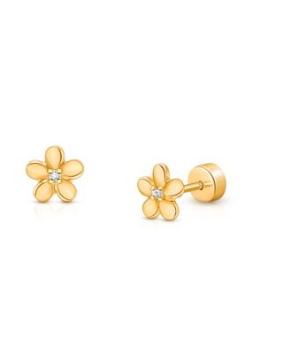  Girls' 14K Gold on Titanium Golden Petals Stud Earrings - Baby, Little Kid, Big Kid