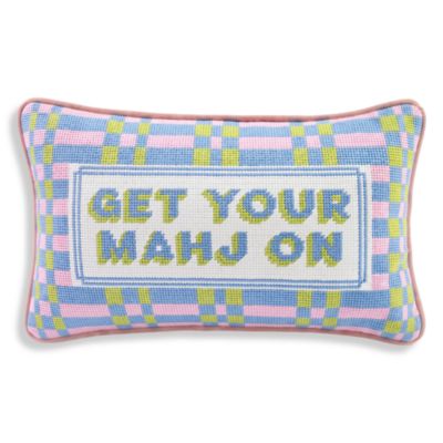 Get Your Mahj On Needlepoint Pillow