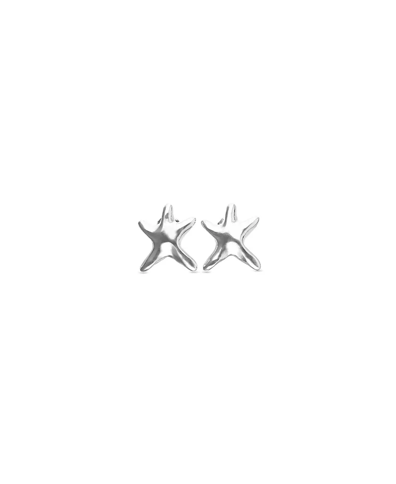 UNOde50 Small Silver tone Star Earrings