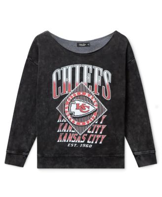  Women's NFL Kansas City Chiefs Off Shoulder Cropped Fleece
