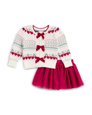 Girls' Cherry Chic Cardigan & Skirt Set - Baby
