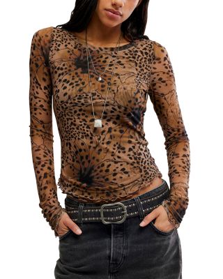 Lilly Printed Long Sleeve Bodycon Top