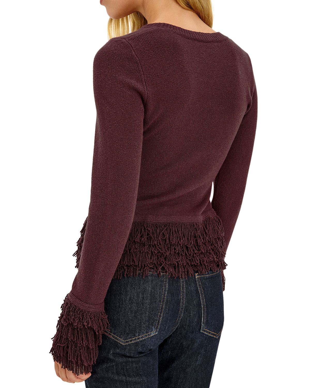 Carmen Fringe Crewneck Top thumbnail 3