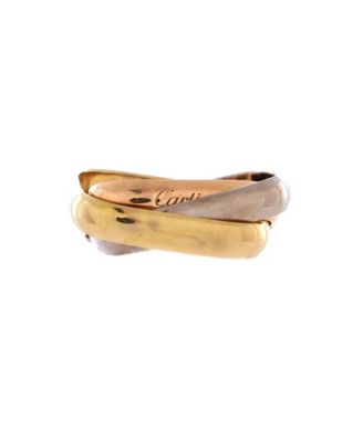  Medium Trinity Cushion Ring 18K Tricolor Gold
