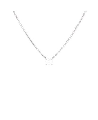  0.20CT 1895 Solitaire Necklace 18K White Gold with RBC Diamond D/VVS1, 16.5"