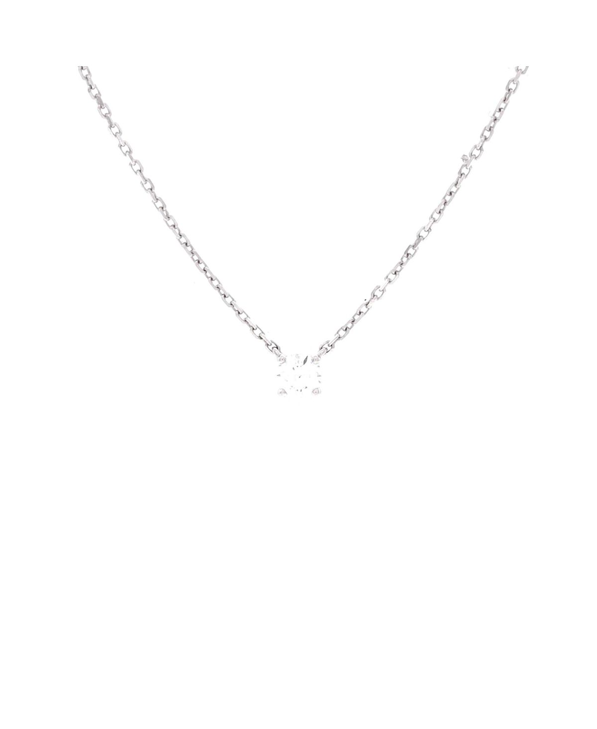Pre-Owned Cartier 0.20CT 1895 Solitaire Necklace 18K White Gold with Rbc Diamond D/VVS1