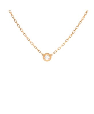  Small Cartier D'Amour Pendant Necklace 18K Rose Gold with Diamond, 16"