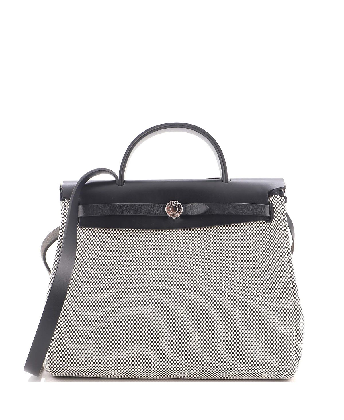 Pre-Owned HERMES 31 Herbag Zip Criss Viking Toile and Leather