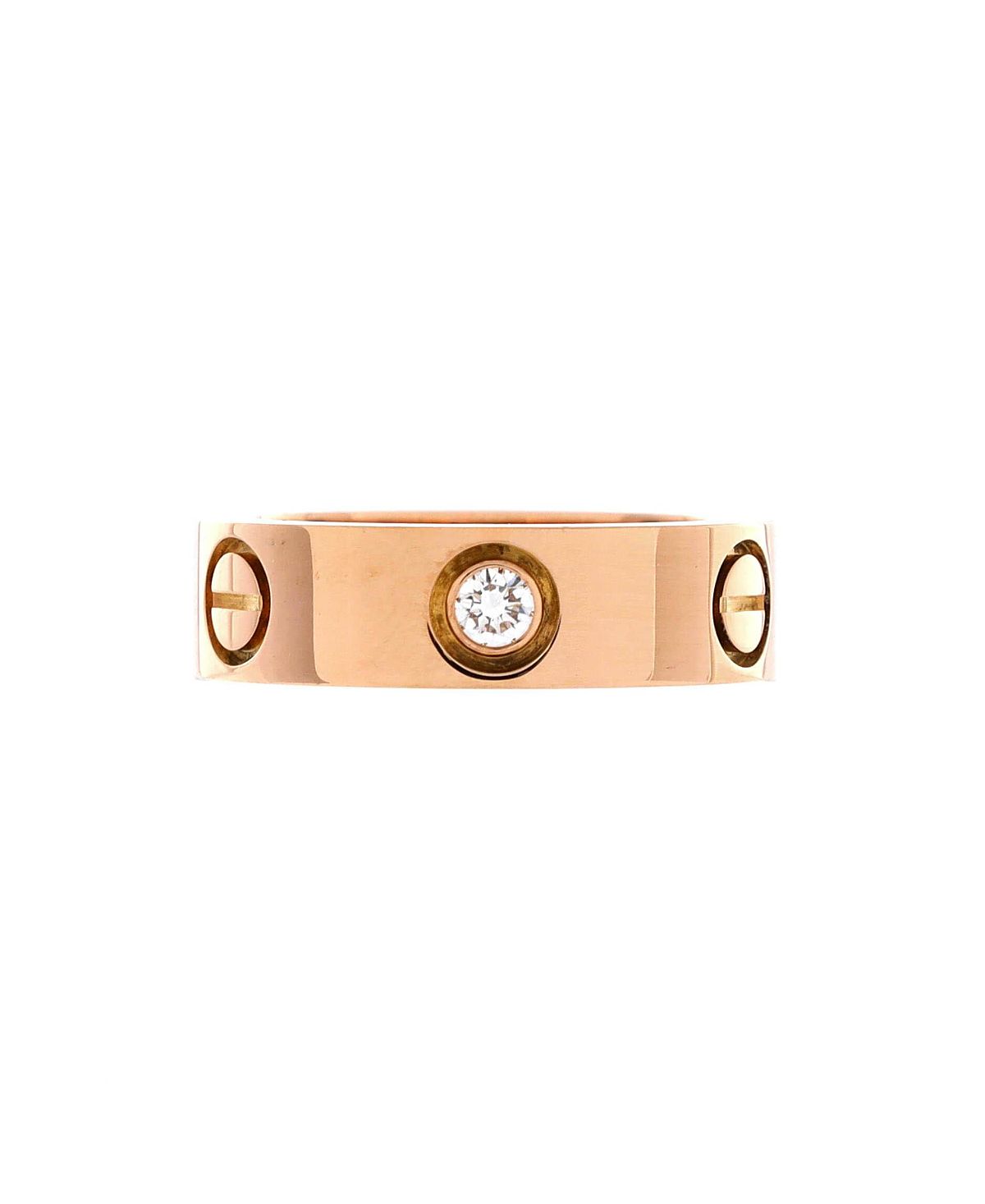 Pre-Owned Cartier Love 3 Diamonds Band Ring 18K Rose Gold with Diamonds