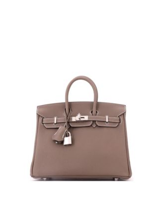 Birkin 25 Handbag Grey Togo with Palladium Hardware