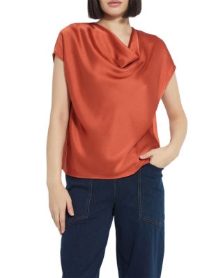 Yasmin Satin Draped Cowl Neck Blouse