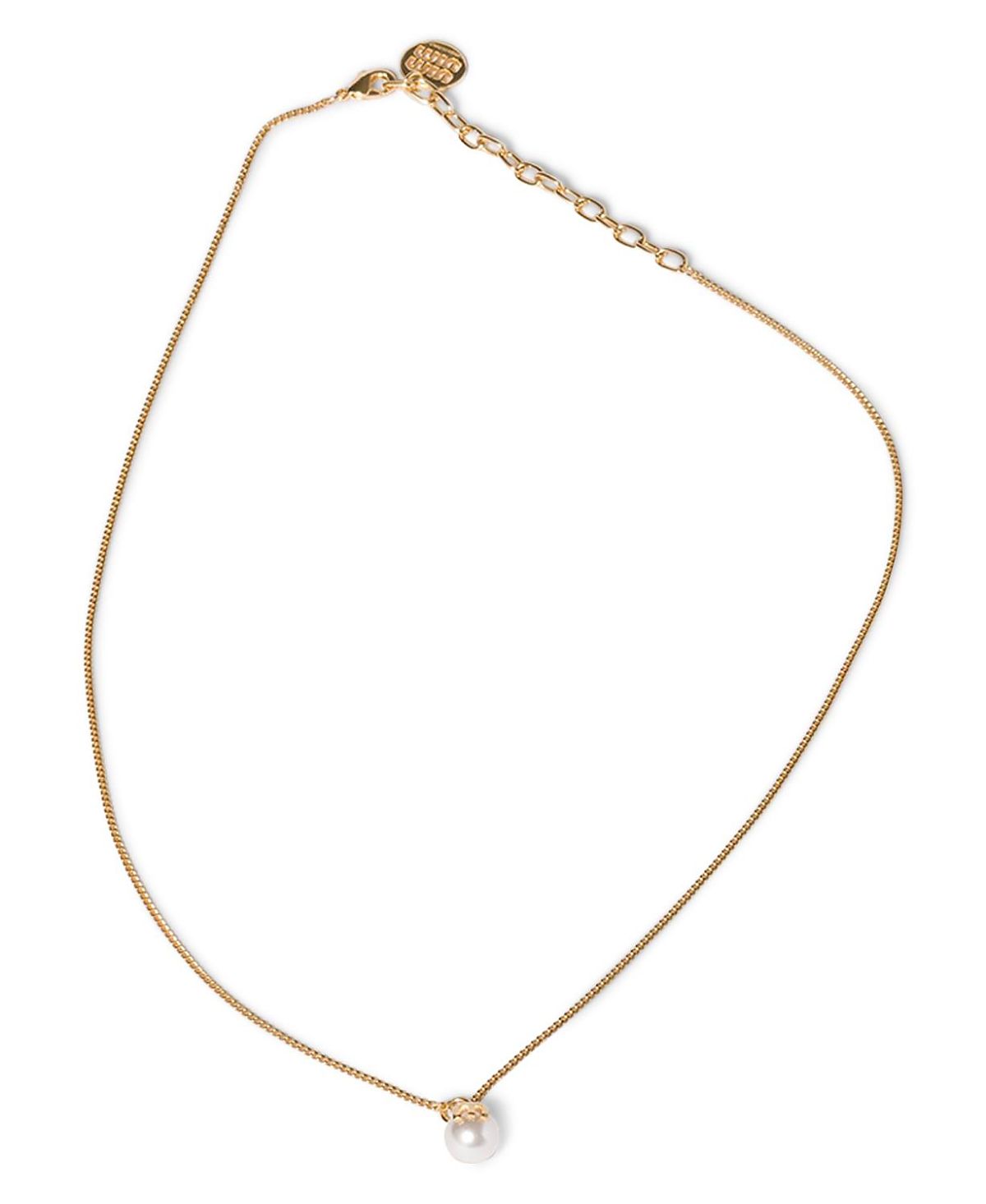 Miu Miu Metal and Pearl Necklace