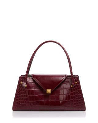 Croc Embossed Leather Convertible Envelope Crossbody
