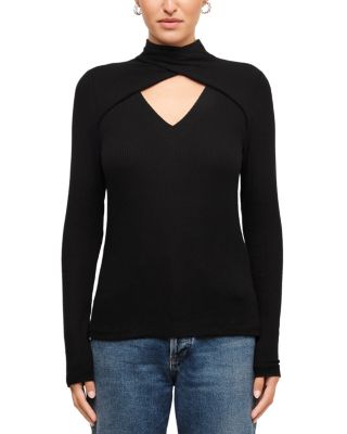 Fifteen Twenty Kari Crossover V Neck Long Sleeve Top
