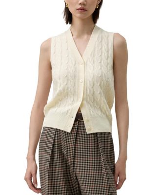  Washable Cable Knit Wool Vest