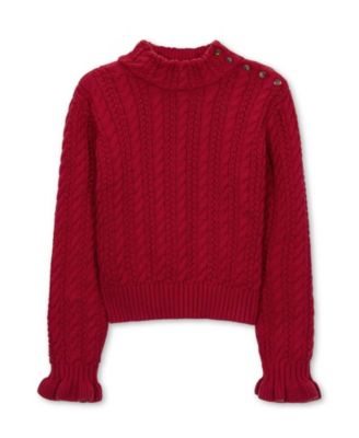 Girls' Organic Ruffle Cuff Turtleneck Sweater - Little Kid, Big Kid