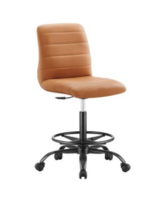 Ripple Armless Faux Leather Drafting Chair