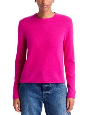 100% Cashmere Rolled Edge Crewneck Sweater - Exclusive